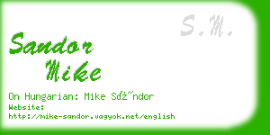sandor mike business card